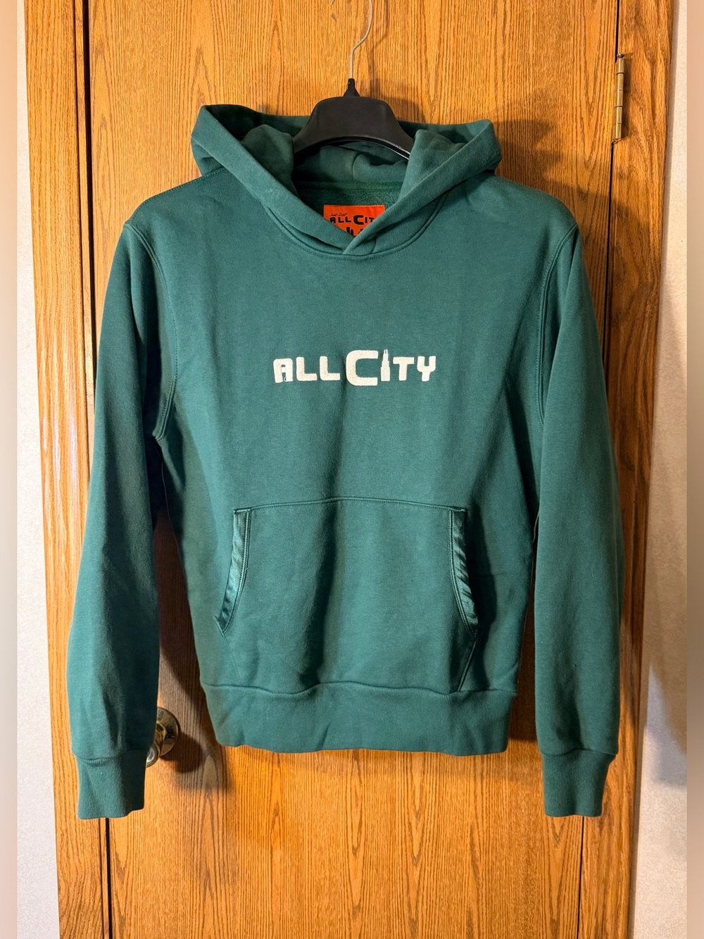 Just Don All City Crewneck Hoodie in Deep Teal with White Logo
